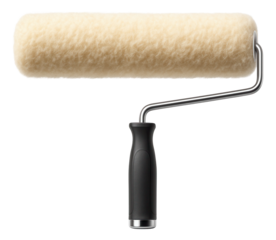 Natural wool paint roller with a dense pile for applying oil-based paints on wooden surfaces.