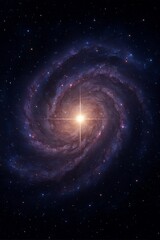 Obraz premium Spectacular Spiral Galaxy with Bright Core and Surrounding Stars in Deep Space