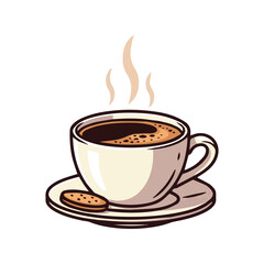 Obraz premium Vector Hot Coffee Cup Illustration – Warm Drink Café Beverage Design