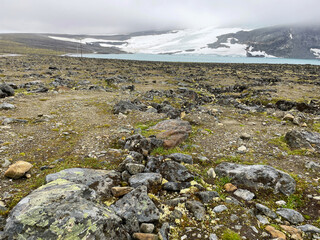Fjord, a long, narrow sea inlet with steep sides and cliffs, created by a glacier, Norway, August 2025