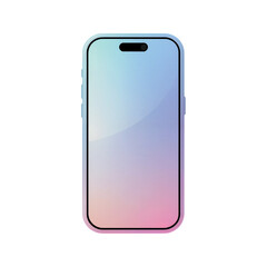 Realistic Three Dimensional Blank Smartphone Icon With Pastel Blue And Pink Gradient Minimalist Style