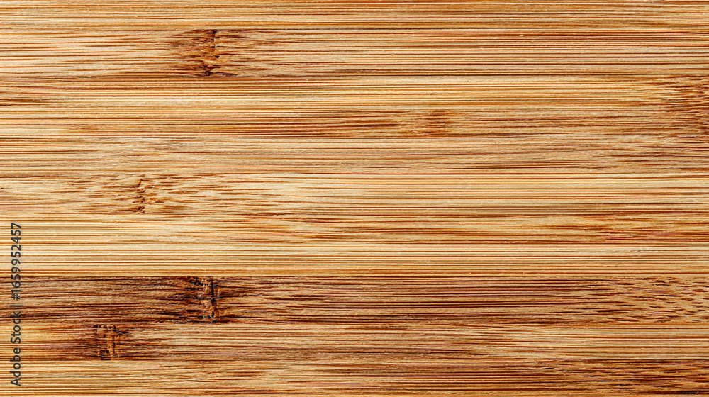Poster close up view of a bamboo wood surface showing the grain and texture in horizontal lines