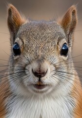 Close-up Portrait of a Curious Squirrel.
