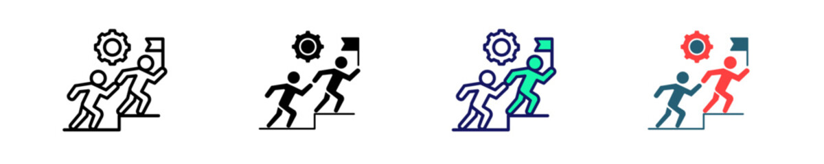 Fototapeta premium Lead By Example Icon Set Multiple Style Collection 