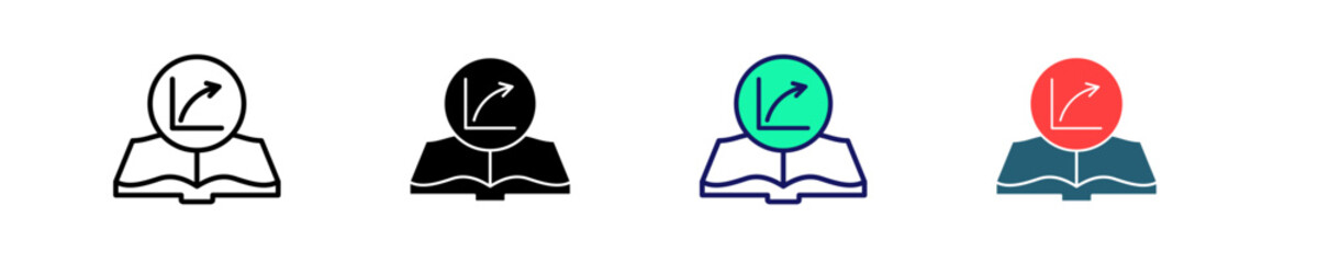 Learning Curve  Icon Set Multiple Style Collection
