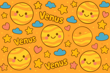 Cute smiling yellow stars seamless pattern for kids nursery decor