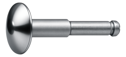 Steel truss head rivet for HVAC ductwork installation.