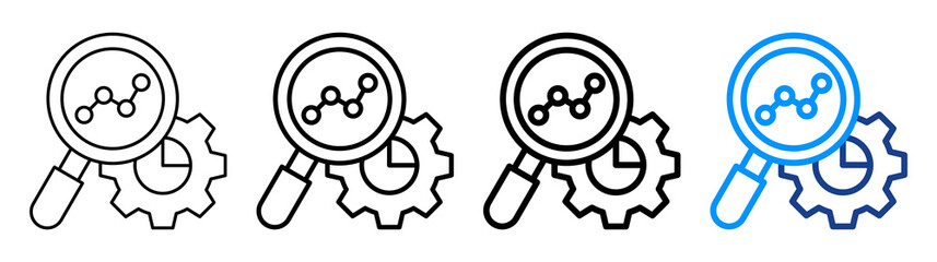 Industry Insights Icon Different Style Outline Collection Set