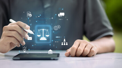 Digital Law and Legal Technology Innovation Concept
