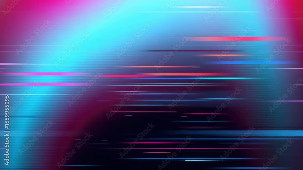 Poster abstract neon glitch animation with colorful flowing gradient distortion futuristic cyberpunk digita