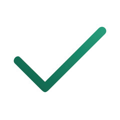Green check mark isolated on transparent background