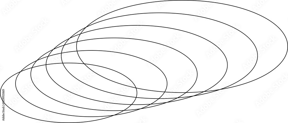 Poster oval line dynamic pattern. concentric circles logo