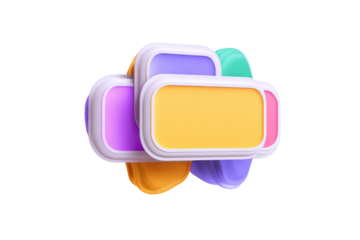 Abstract 3D cloud shapes in pastel colors