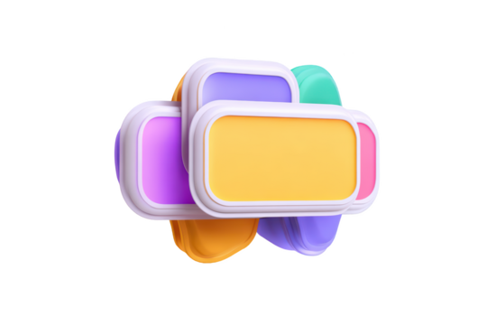 Abstract 3D cloud shapes in pastel colors