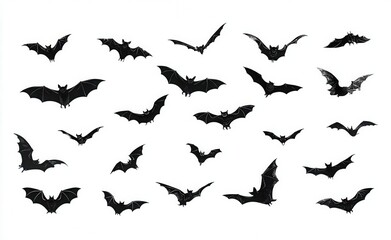 Naklejka premium halloween bat, kawaii bats, set of bats