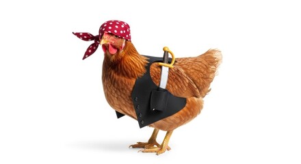 chicken dressed as a pirate, Halloween costume, Holiday