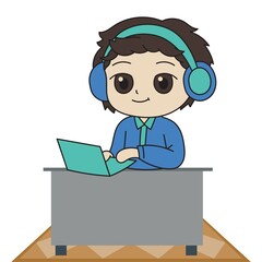 a person working at an elegant office desk