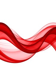 Abstract red wavy lines on white background