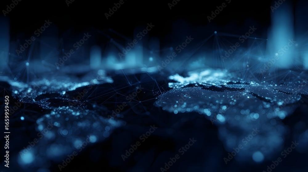 Aufkleber digital interface of a global investment network with lighting and sharp focus