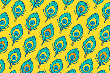 Fototapeta premium Nature Pattern, Colorful Flowers and Trees, Seamless Design, Illustration