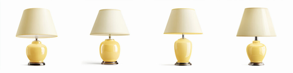 Set of table lamps isolated on a white background