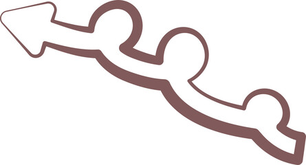 Arrow fun colorful line doodle for children or party celebration design icon with various directions