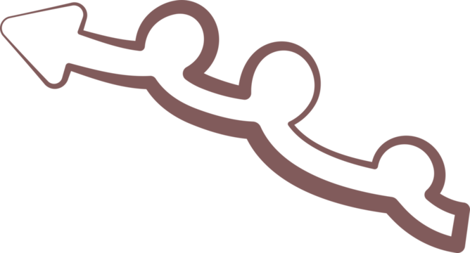 Arrow fun colorful line doodle for children or party celebration design icon with various directions