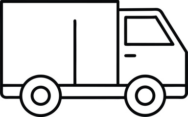 Clean Cargo Truck Outline Illustration.