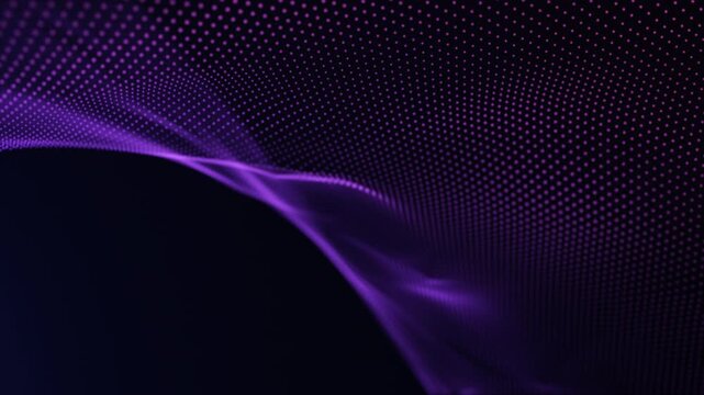 A mesmerizing abstract design featuring a purple dotted wave against a dark background.
