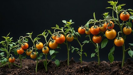 Time-lapse of tomato plants reverting through evolutionary stages, becoming wilder and more primitive.