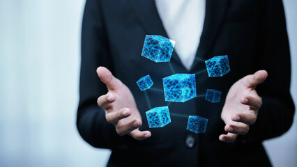 Blockchain Network and Digital Technology Concept