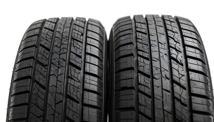Two used tires display a deep tread pattern and visible cracks in the rubber.