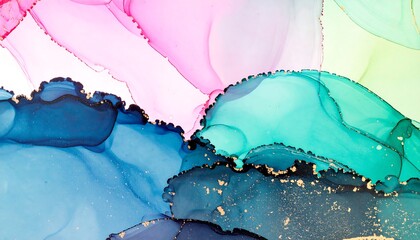 Abstract watercolor art with flowing colors