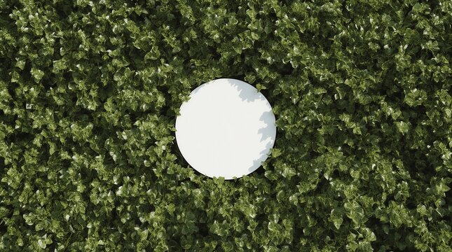 Mock up Blank white of signboard on plants wall space for text. product display montage 