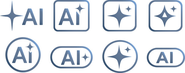 AI Vector Icon Set – Artificial Intelligence, Technology, and Digital Innovation Symbols.
