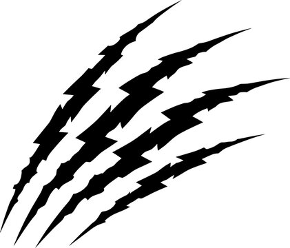 Dynamic claw marks with lightning accents convey raw power and fierce energy for aggressive branding and impactful designs.