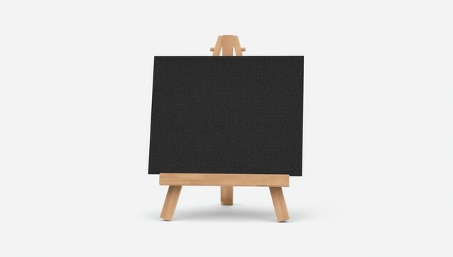 Advertising picture calendar display blank art board mini easel wooden stand or standee template mock up. 3d render illustration