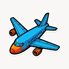 Naklejka premium Colorful cartoon airplane illustration.