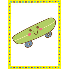 Classroom decoration vector art for kids skate board