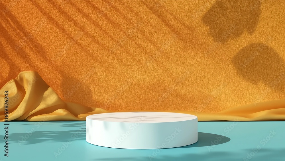 Poster abstract background, mock up scene geometry shape podium for product display. 3d rendering