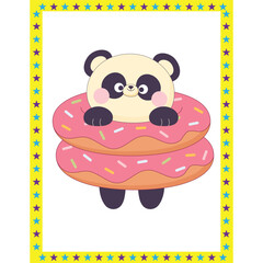 Classroom decoration vector art for kids tedyy on donut