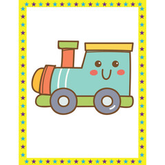 Classroom decoration vector art for kids train engine