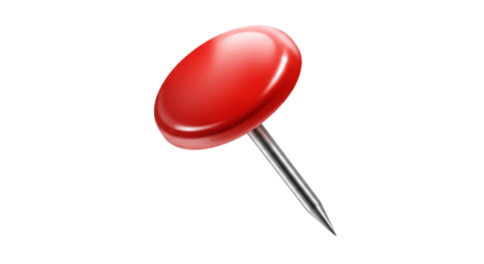 red pin isolated on a transparent checkered background


