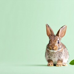 Obraz premium A Cute Bunny Rabbit on a Solid Background