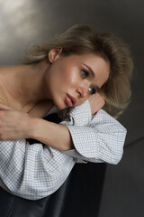 A Portrait of Reflective Beauty: Capturing Emotion and Elegance in a Thoughtful Moment of a Young...