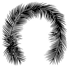 Curved palm leaf design featuring intricate details suitable for elegant decorations or tropical-themed projects