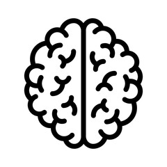 Minimal Line Brain Icon for Medical and Science Design.