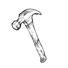 hammer on white
