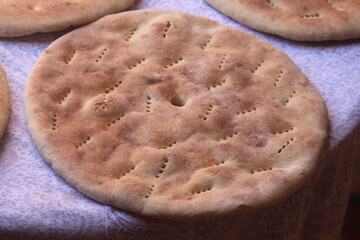 Khobz Close Up, Traditional Moroccan Bread