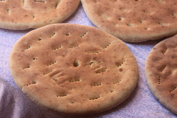 Khobz Close Up, Traditional Moroccan Bread